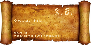 Kovács Betti névjegykártya